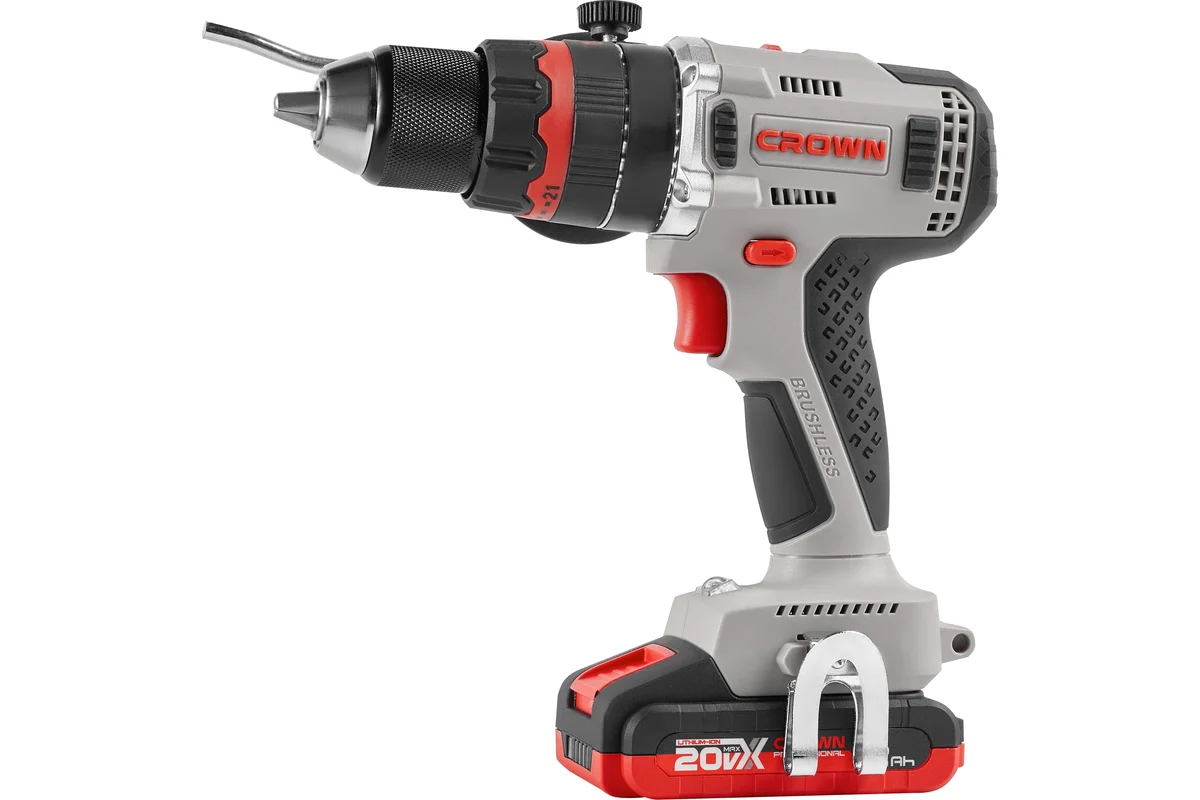 Аккум. ударн шуруп BL CROWN CT21093HMX-2 BMC, 20 В,2Х2,0АчLi-ion,  БЗП-13 мм, 75/50Нм, кейс