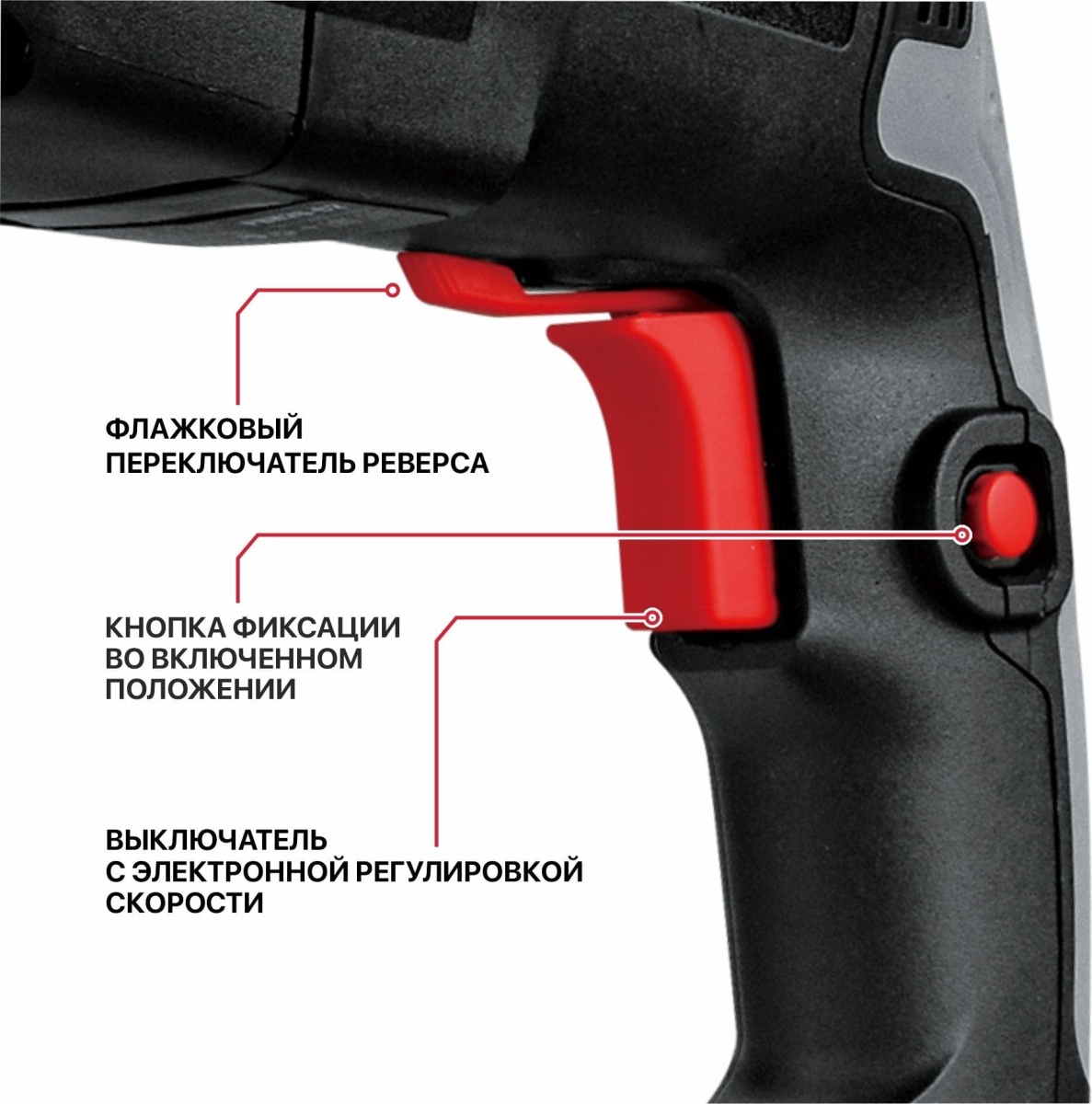 Перфоратор SDS-Plus электрич. P.I.T. PBH26-C6 (горизонт, 1000Вт, 3,2Дж, 3реж, Ø26мм, 0-1300об, кейс)