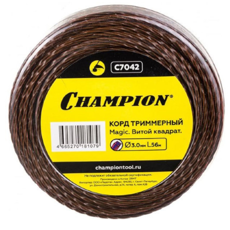 Корд трим.CHAMPION  Magic 3.0мм* 56м (витой квадрат)
