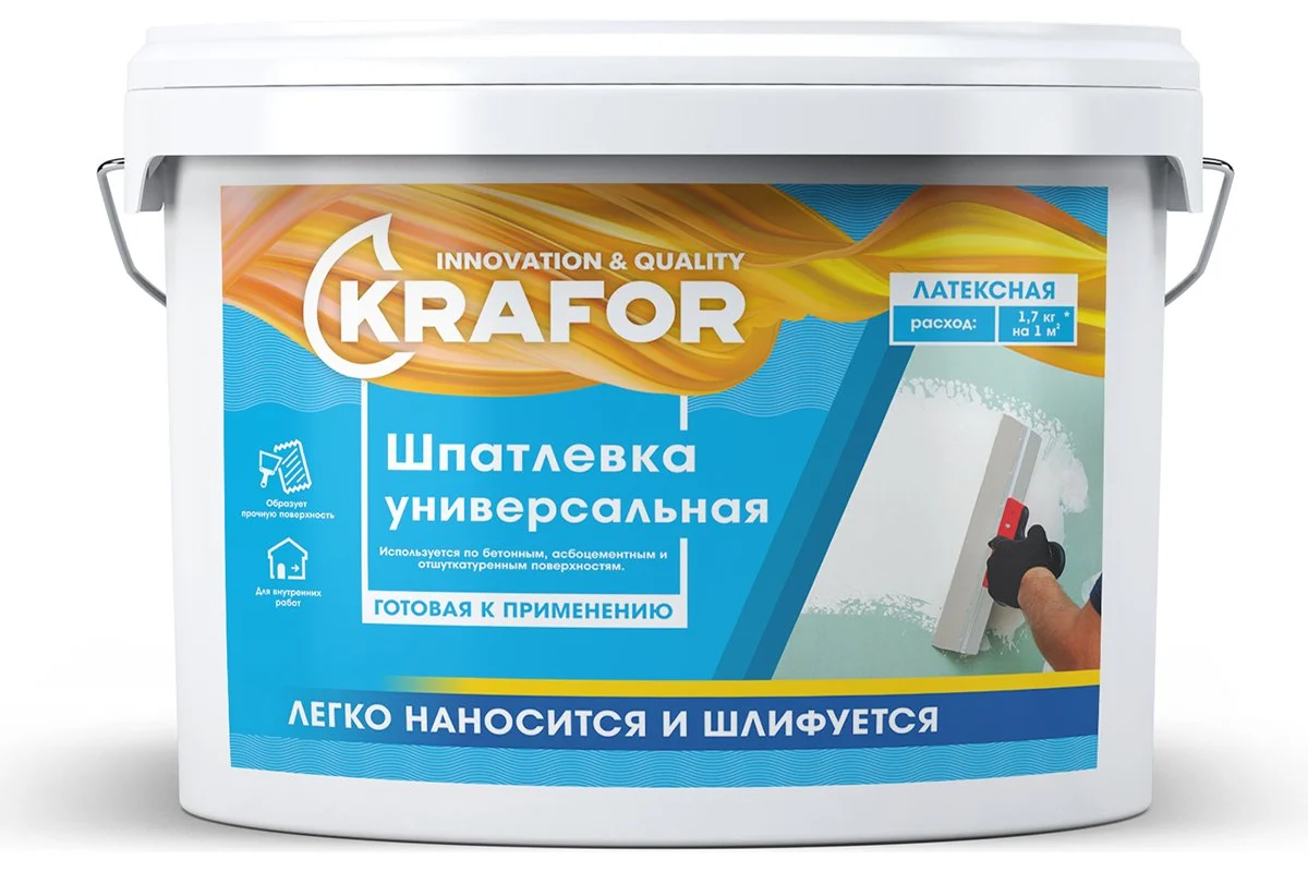 Шпатлевка латексная Krafor, 3 кг