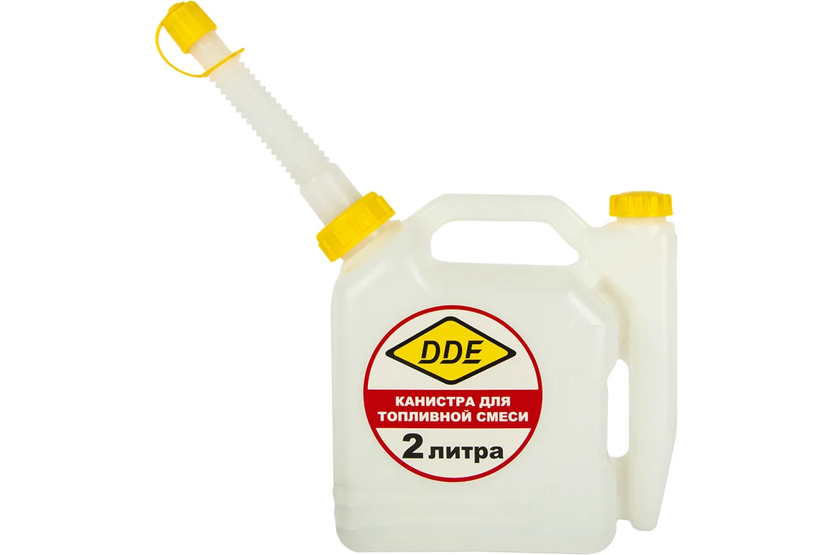 Канистра DDE для приготовления топливной смеси, 2 л, трубка для заливки