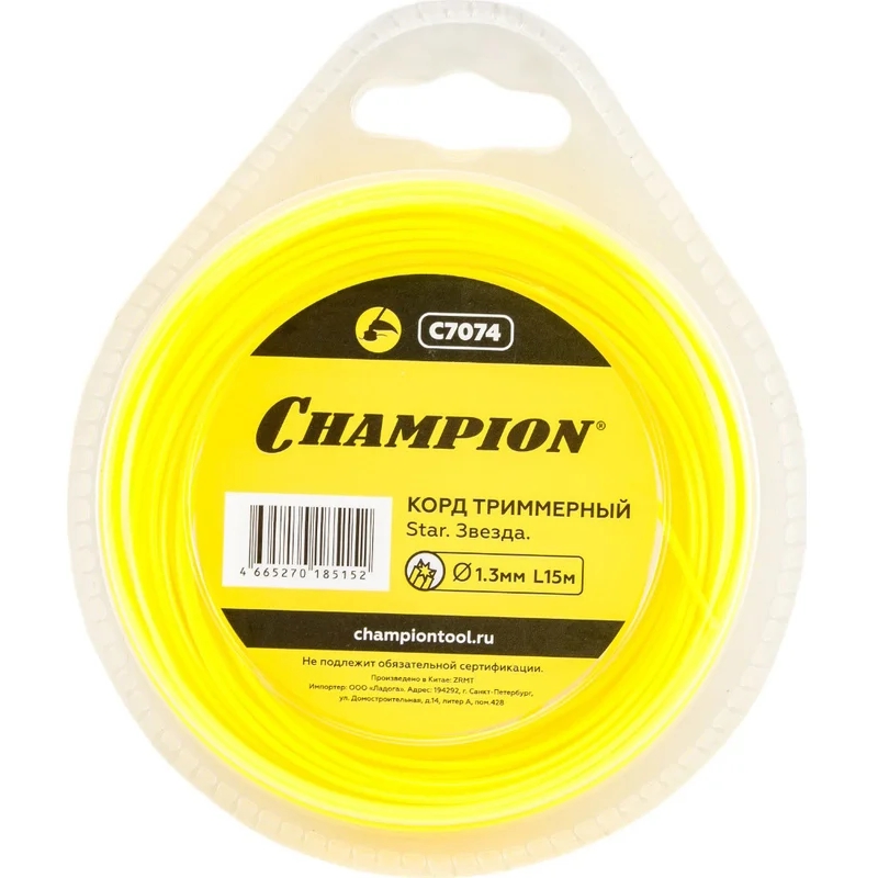 Корд трим.CHAMPION  Star 1.3мм* 15м (звезда) 