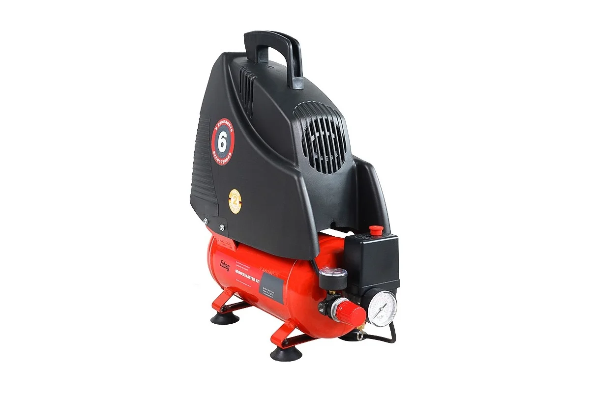 Компрессор 6л б/м FUBAG SERVICE Master Kit, коакc/, 180л/мин, 8б, 1.1кВт, 220В, (OL195/6 +6пр)