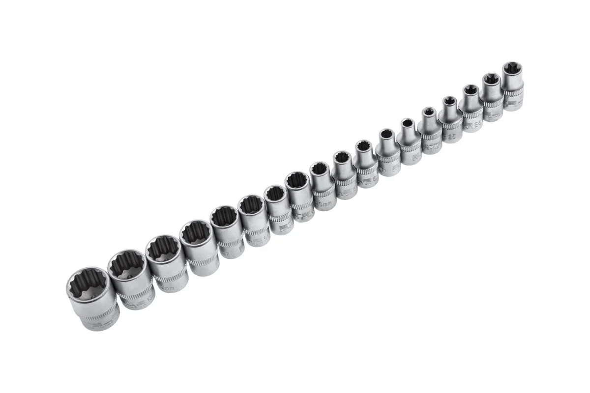 Набор инструментов 1/2", 1/4", CrV, 12 гранные головки, пластиковый кейс, 109 предмета// Stels
