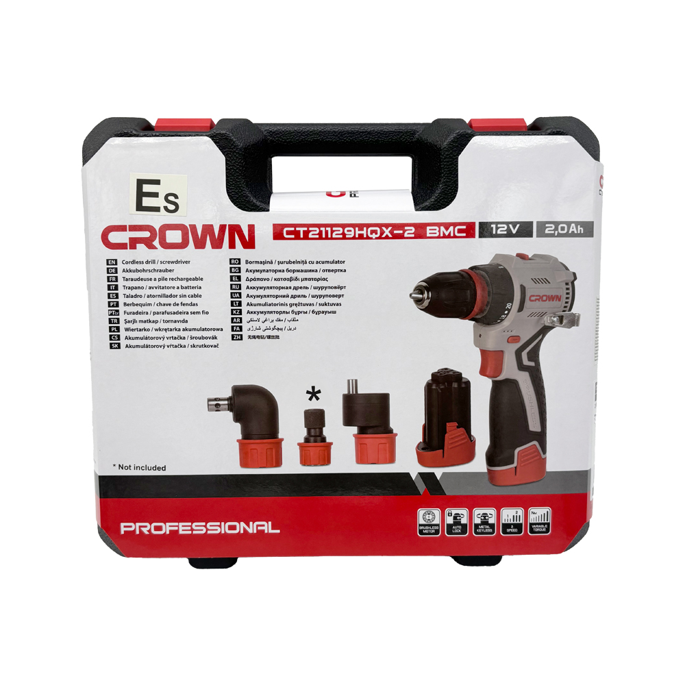 Аккумуляторная дрель-шуруповерт CROWN CT21129HQX-2 BMC
