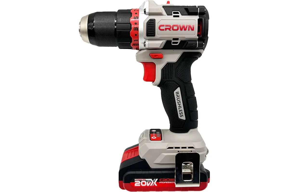Аккумуляторная дрель-шуруповерт BL CROWN CT21128HMX-2 BMC 20В, 2*2.0Ач, 30/50Нм, кейс