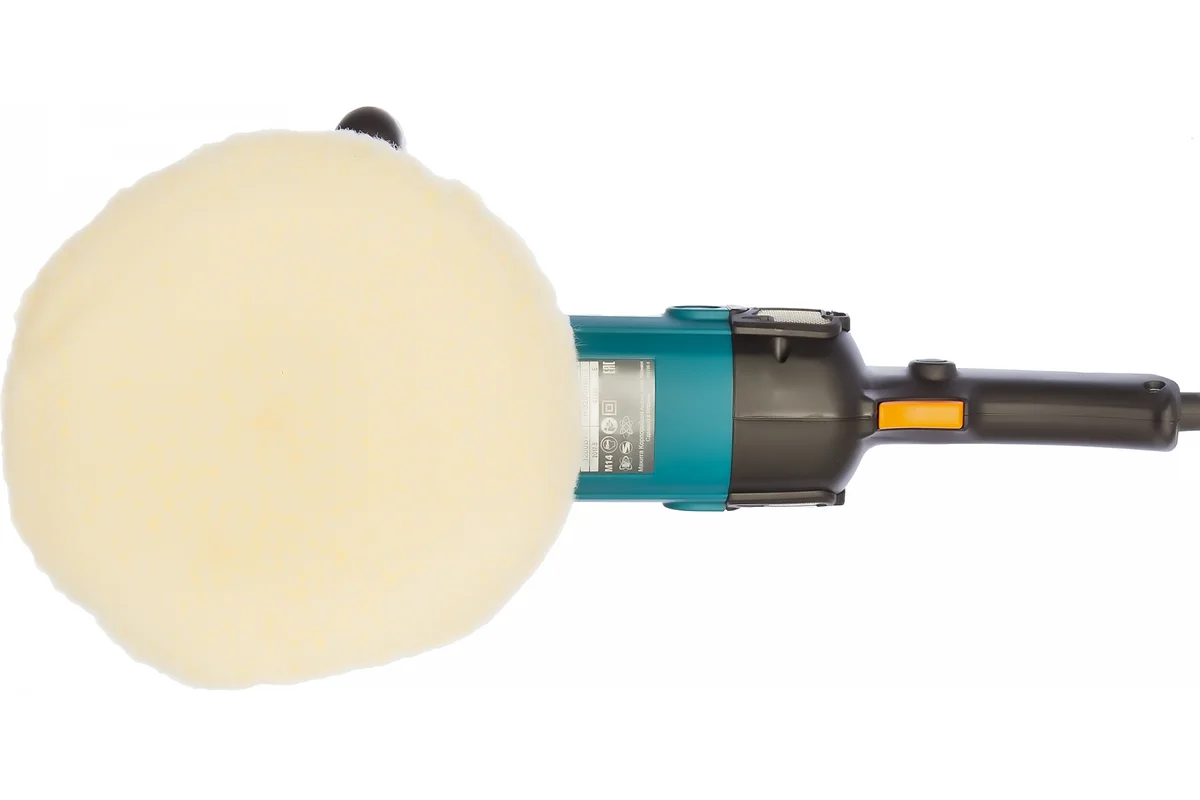 Makita 9237CB Полир. шлифмашина, 1,2кВт, Ø180мм, 3200 об/мин, пл. пуск, рег. об.,3,4кг