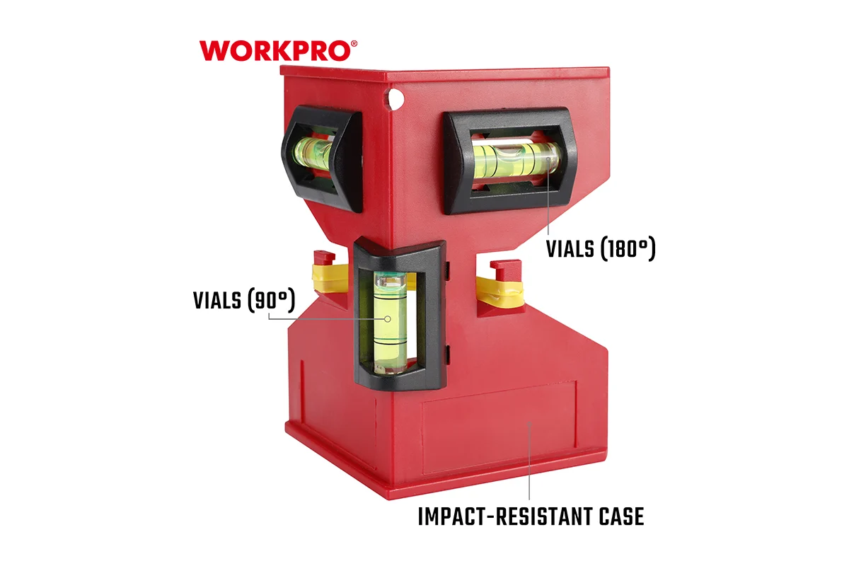 Уровень Угловой 125*75мм (магнитный, 3 глаза) Workpro, WP262029