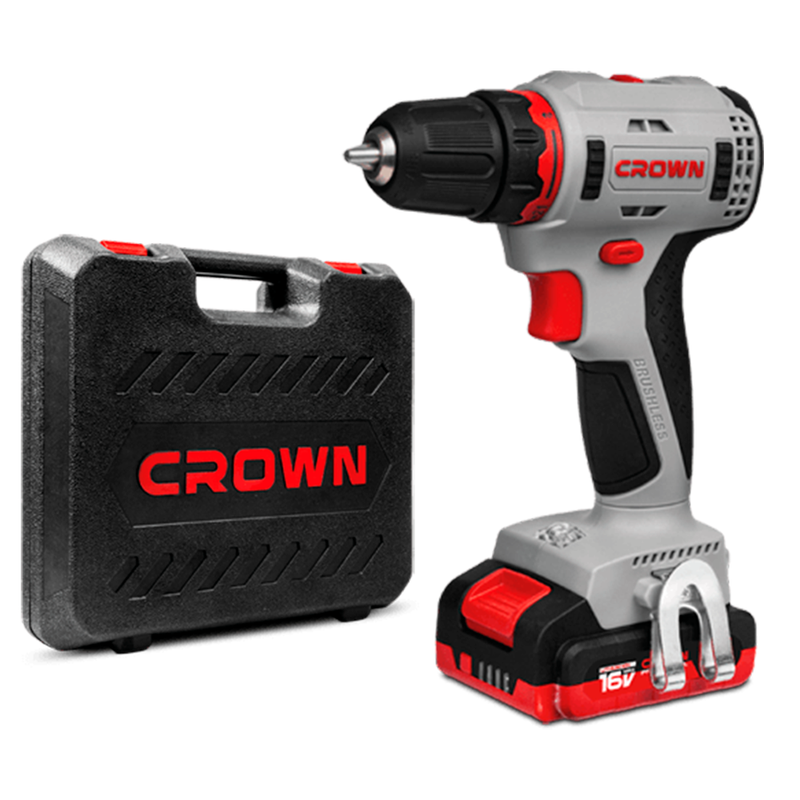 Аккум.шуруповерт CROWN CT21092H-2 BMC,14.4B,2x2АчLi-ion,БЗП-10мм,0-380/1250об/м,35Нм,1,24кг,кейс