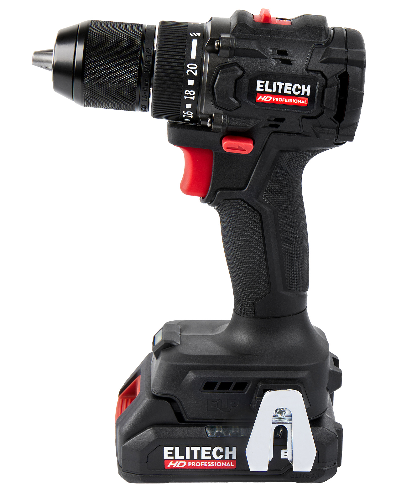 ELITECH CD 20SL2 Аккум.дрель-шуруповерт б/щёт, 20В 2х2.0Ач,БЗП-13мм, 0-500\2000об\м, 60Нм