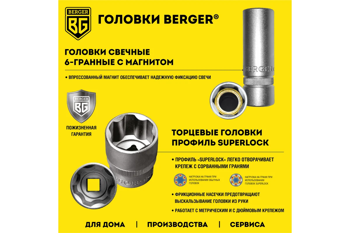 Набор инструмента 1/2"-1/4", 118 пр. универсальный //BERGER