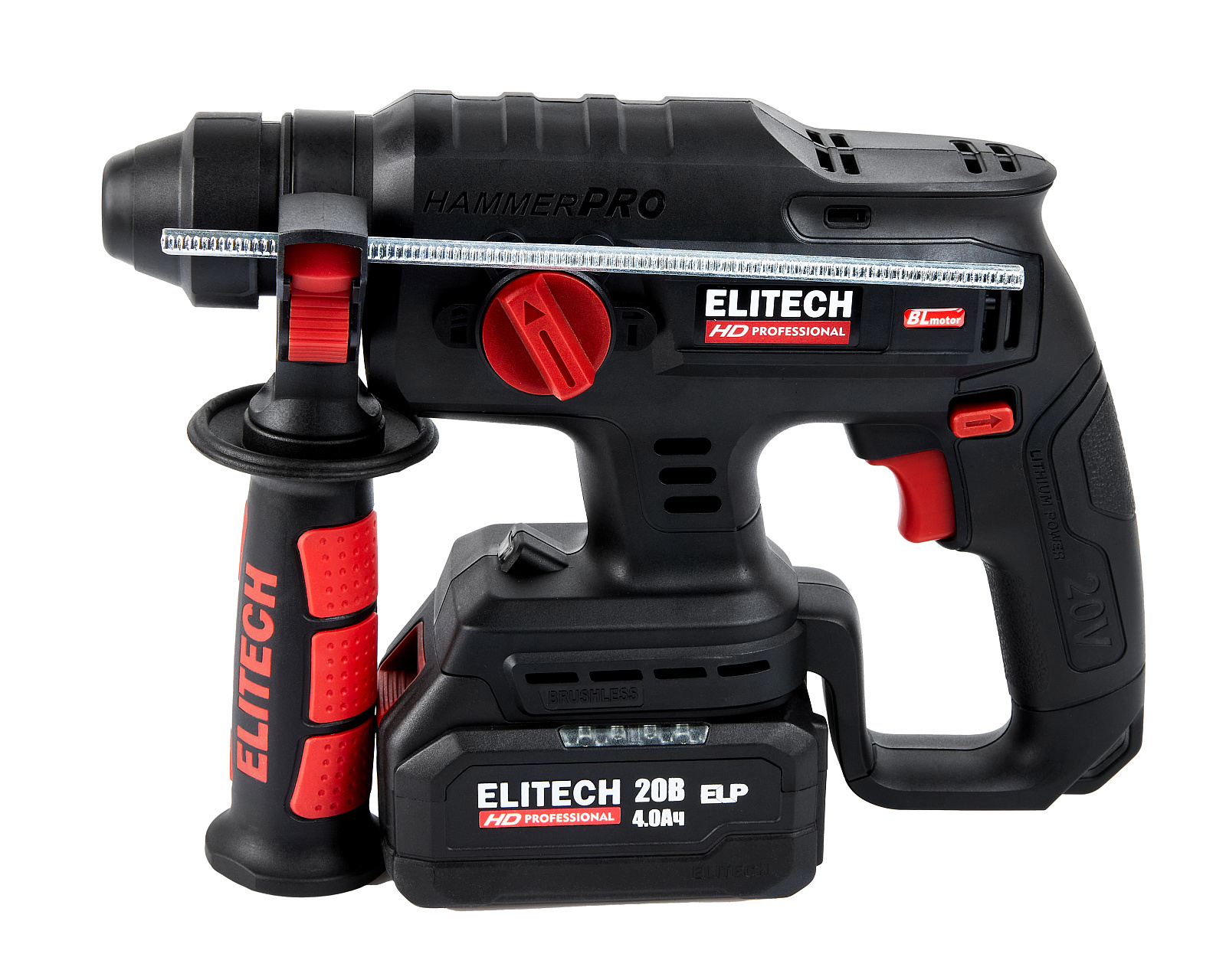 ELITECH CRH 2022SL (E2205.030.01) Перфоратор ак.б\щет,SDS+,20В,1х4.0Ач,ELP,3реж,2.2Дж,22мм,0-4500у\м