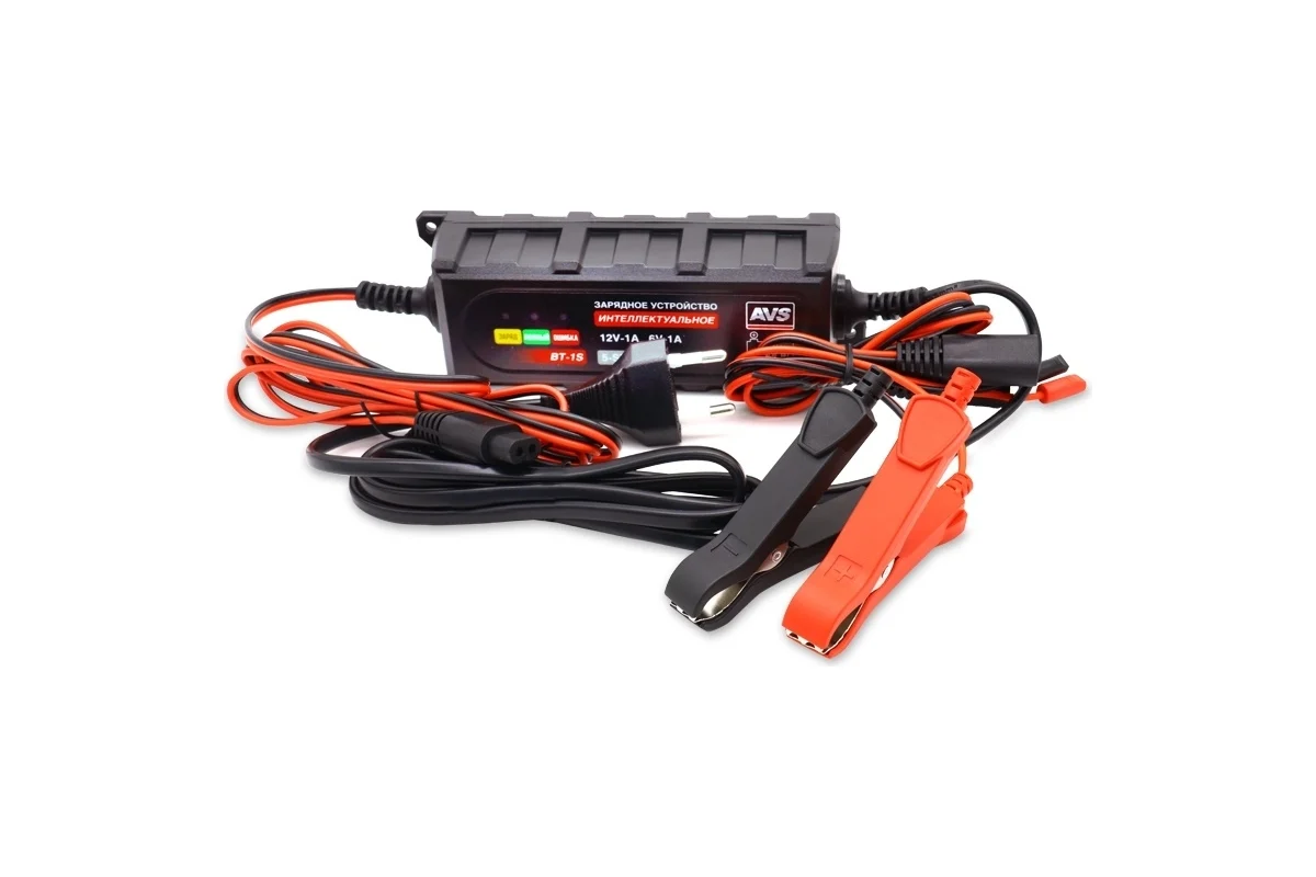 Зарядное устройство для автомобильного аккумулятора AVS BT-1S(1А,20W) 6/12V 