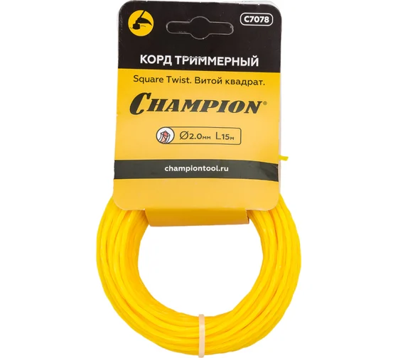 Леска 2,0мм х 15м Twist Square, профиль витой квадрат  //CHAMPION