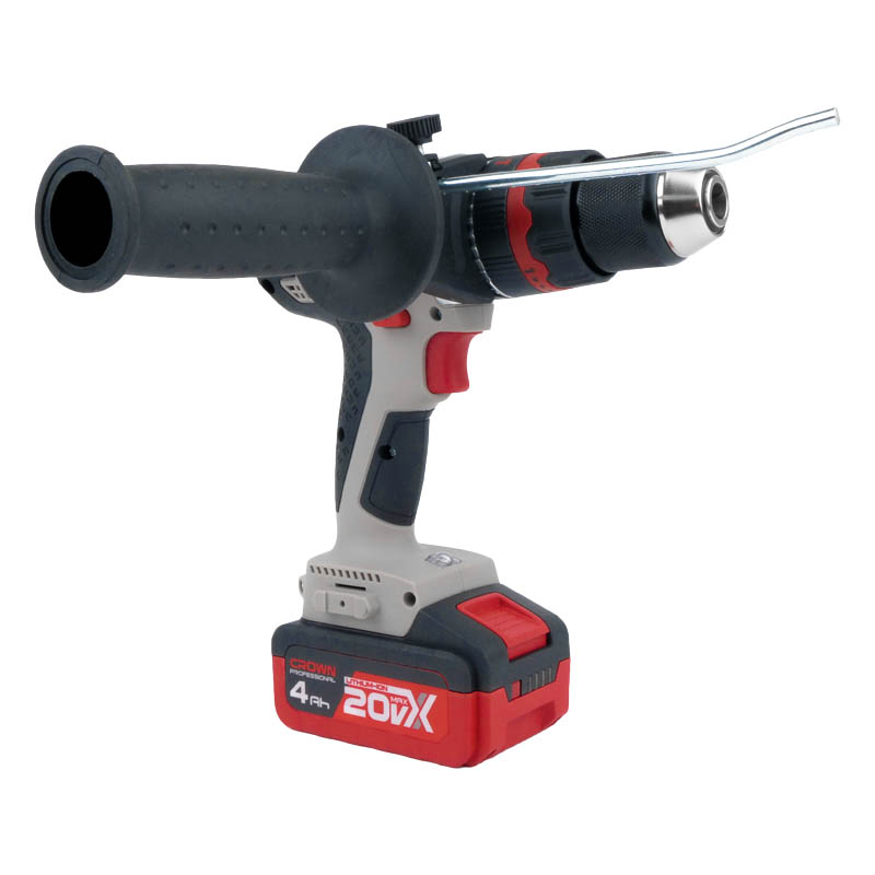 Аккум. ударн. шуруп. CROWN CT21075HMX-4 BMC, 20В,2х4,0Ач,0-400/0-1500об/мин,БЗП 13мм,45/55Нм,1,88кг