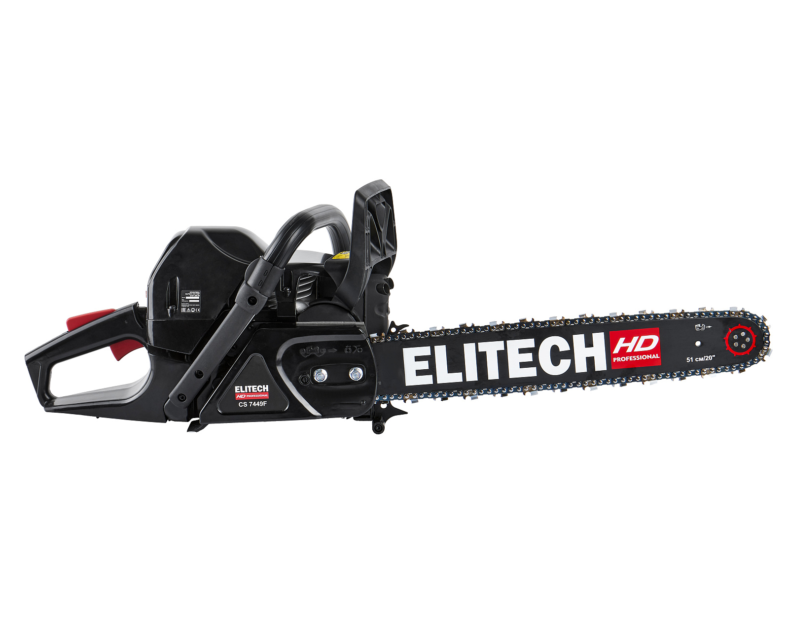 ELITECH HD CS 7449F (E1611.008.00) Бензопила,75.3см3,3.6кВт\4.9л.с.,шина 51см,3/8",1,5, 7.1кг