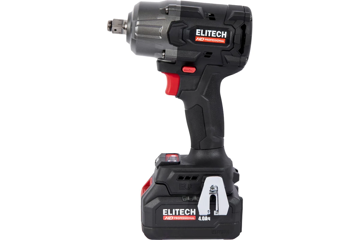 ELITECH HD CW 2009SL (E2201.059.02) Гайковерт ак(уд) б\щет, 20В, 2х4.0Ач,0-2400у\м, 900Нм, кв 1/2" 