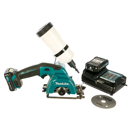 Makita Пила алмазная СС301DWAE (c вод. охл.) 12В, 2*2,0Ач, max пропил 25,5мм -90°, 16,5мм-45°