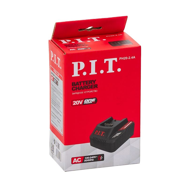 Зарядное устройство P.I.T. PH20-2.4A (20В, ток 2.4А, 65Вт, для всех акб 20В системы OnePower)