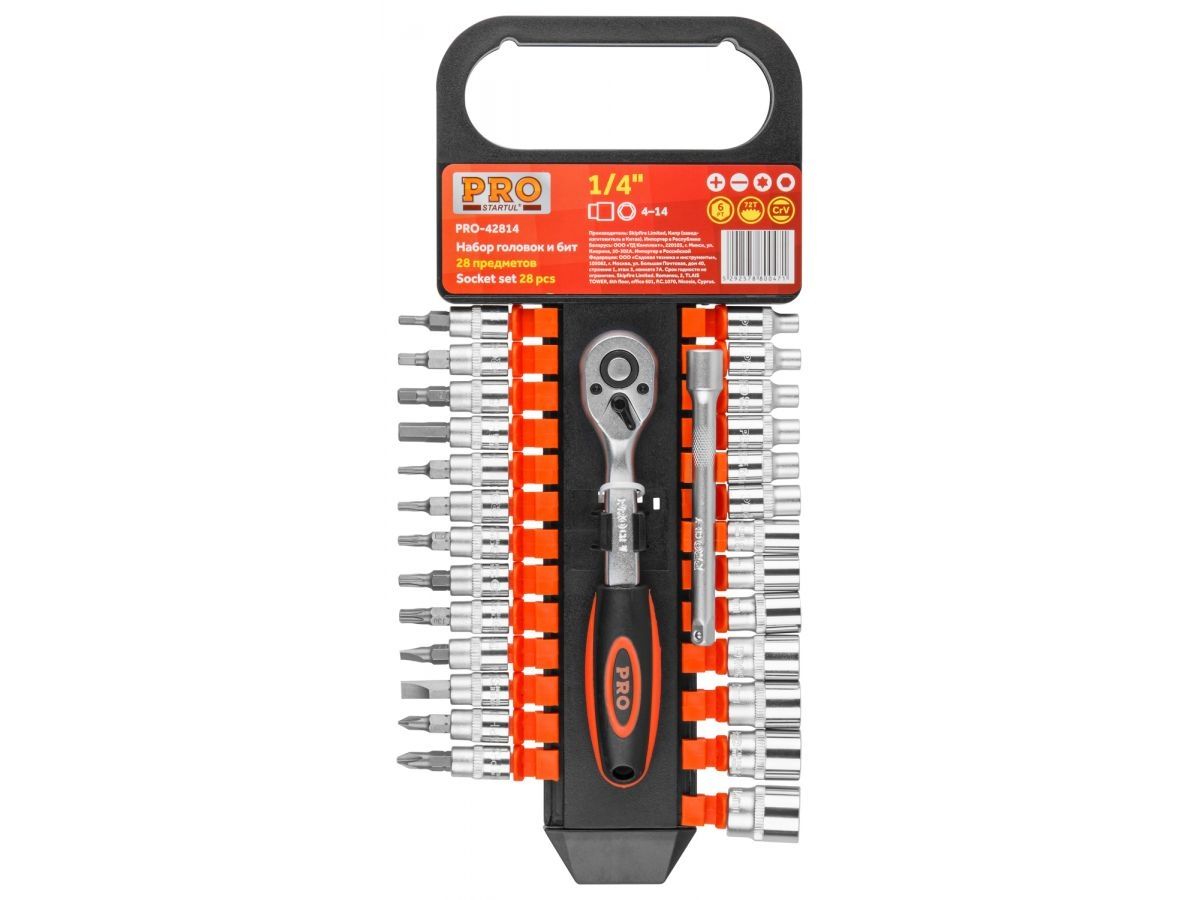 Набор головок и бит 28пр. 1/4" PRO STARTUL (PRO-42814)