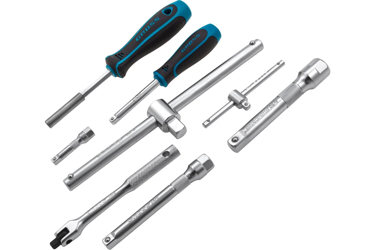Набор инструментов 216 предметов, 120 зубьев, CrV 1/2", 3/8", 1/4"// Gross