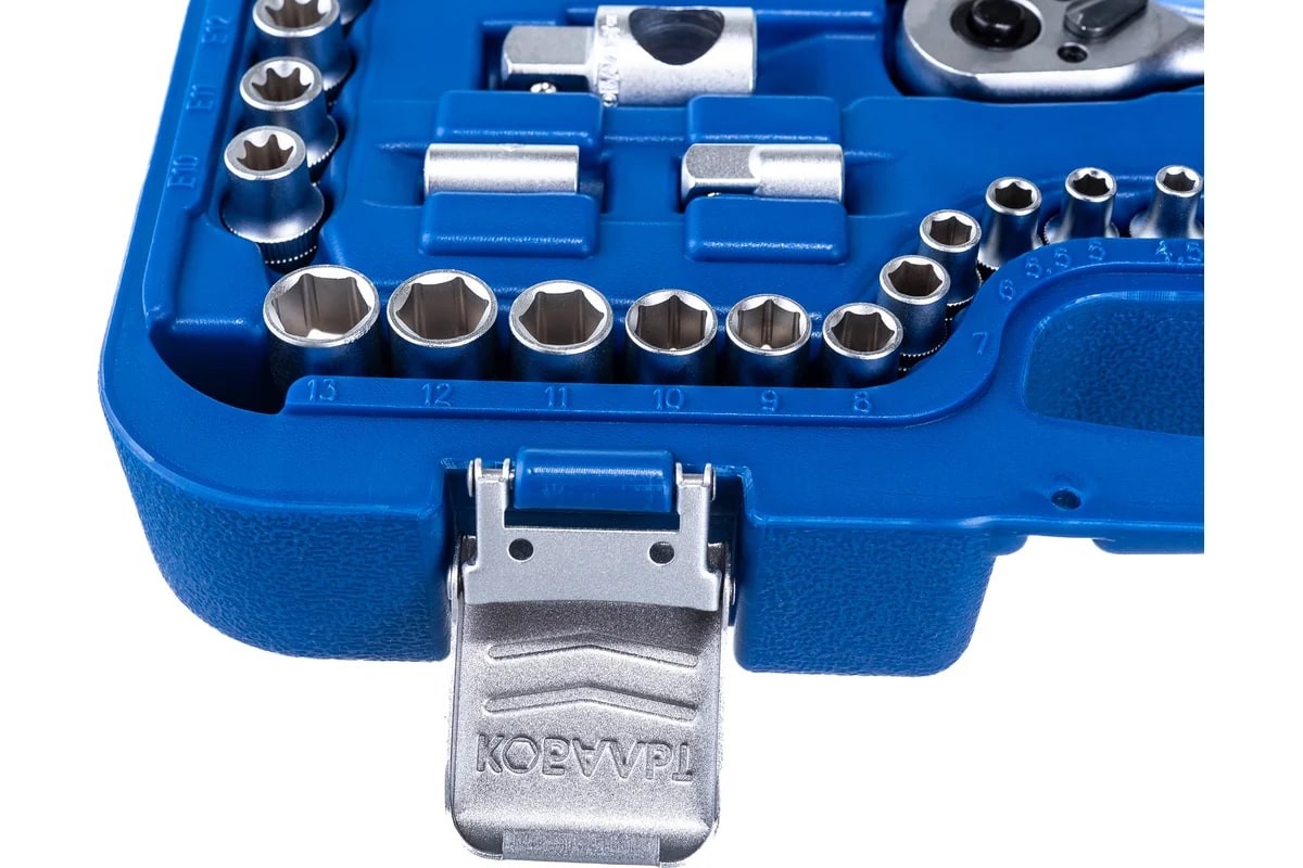 Набор инструмента универсальный КОБАЛЬТ 1/4", 3/8" и 1/2" (108 предметов) 3 трещотки , кейс 