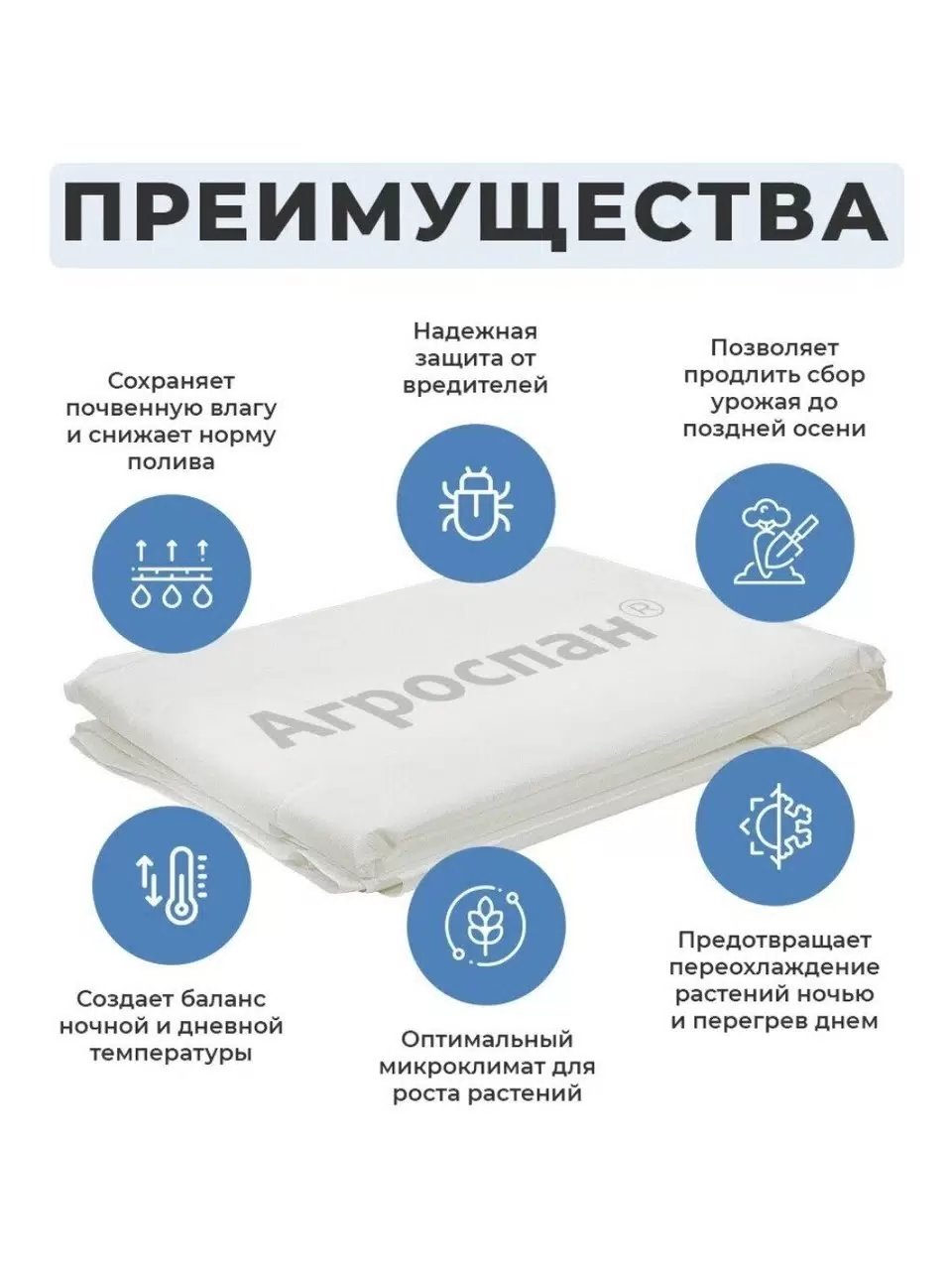 Укрывной материал АГРОСПАН (спанбонд) №30 3,2м*10м белый