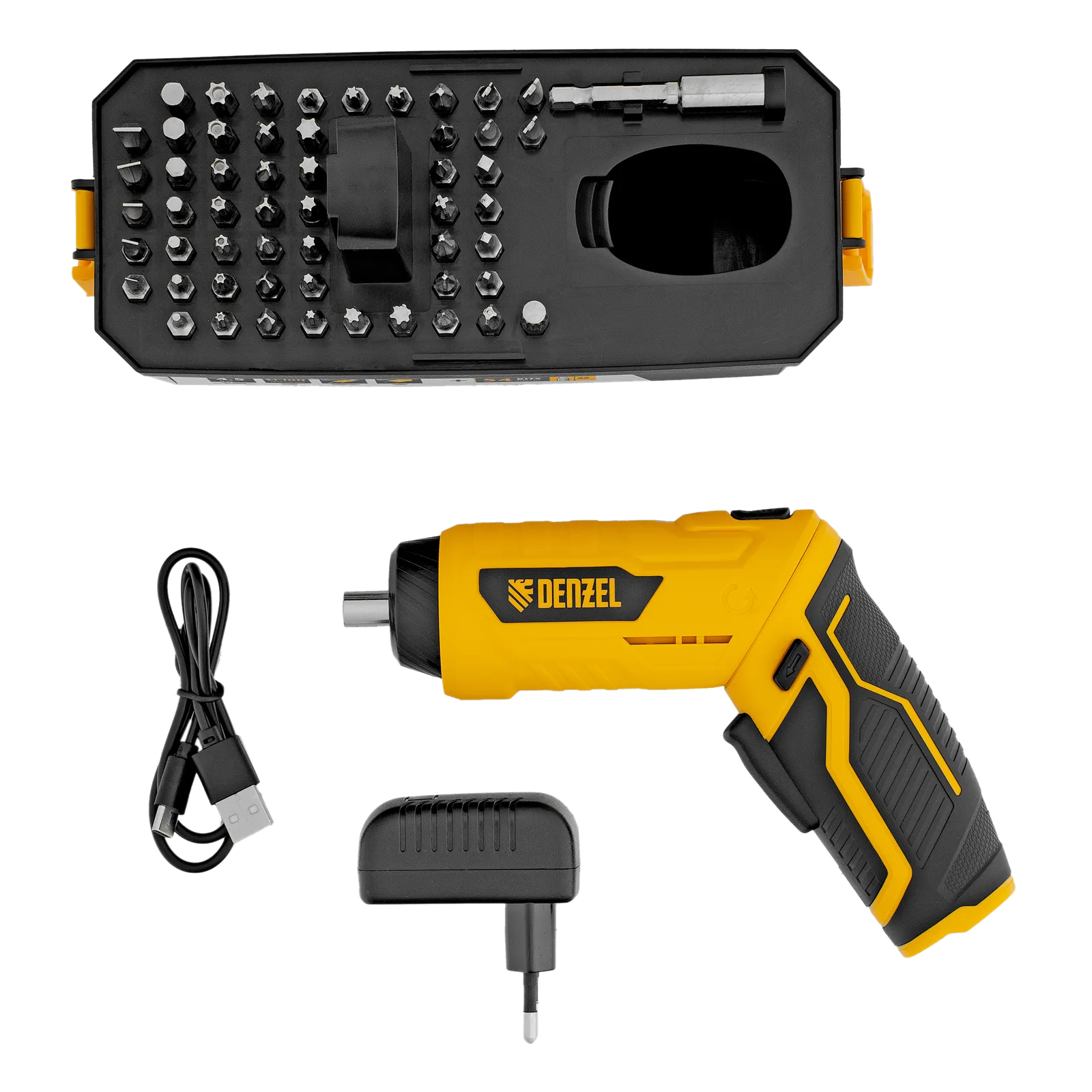 Отвертка аккумуляторная CSH-3.6, 54 биты, Li-Ion, 3,6 В// Denzel