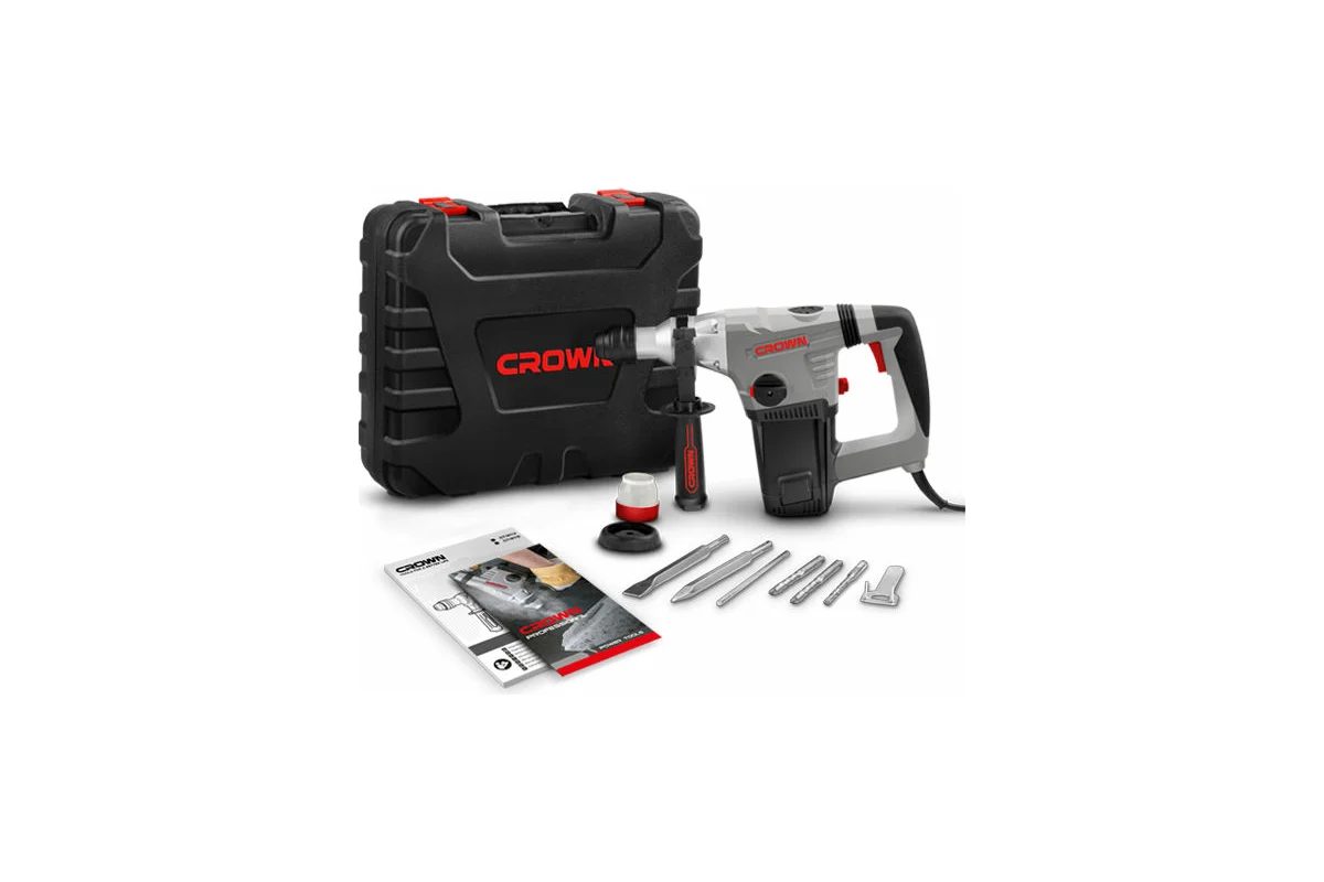 Перфоратор CROWN CT18116 BMC, 1050Вт,SDS+,4.8 Дж удар, 0-750об/мин, 0-2800уд/мин, кейс