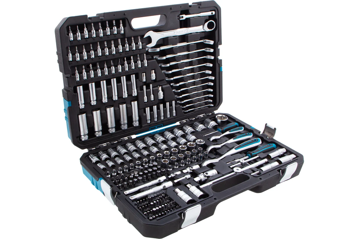 Набор инструментов 216 предметов, 120 зубьев, CrV 1/2", 3/8", 1/4"// Gross
