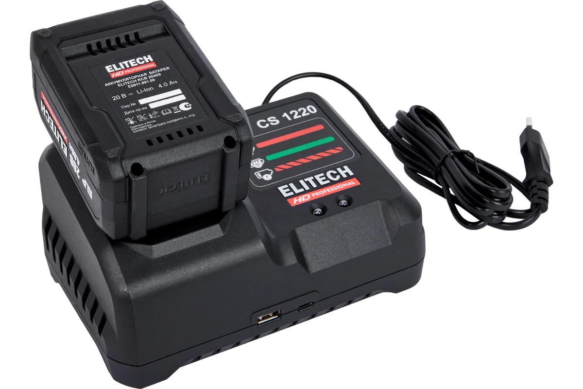 ELITECH CW 2009SL (E2201.059.01) Гайковерт ак(уд) б/щет,20В,1х4.0Ач,ELP,0-2350об/мин,850Нм,кв1/2"