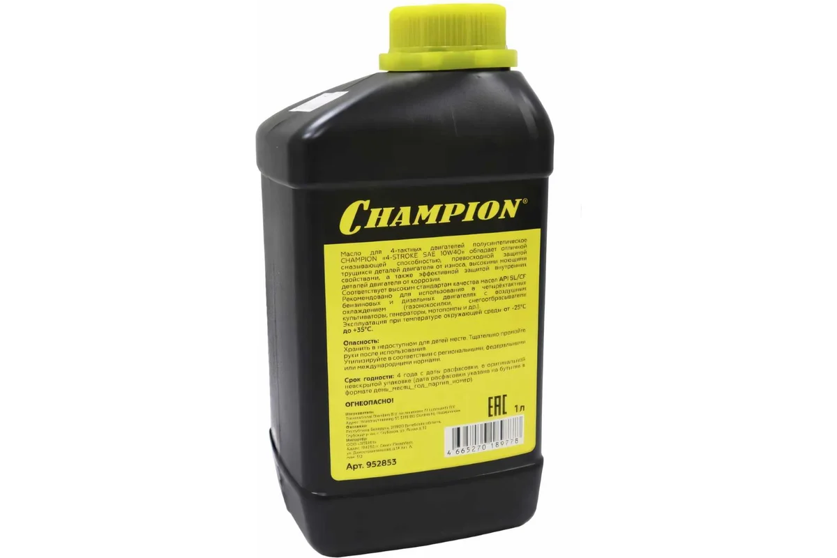 CHAMPION 4х тактн. 1л, полусинтетическое зимнее SAE 10W40