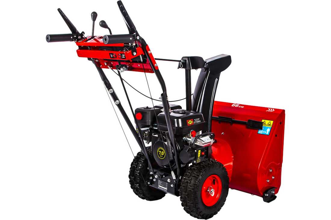 Снегоуборщик бензиновый DDE ST7066E(двиг7,0л.с. захват 26'' 5 вперёд/1 назад колёса 13" эл.старт LED
