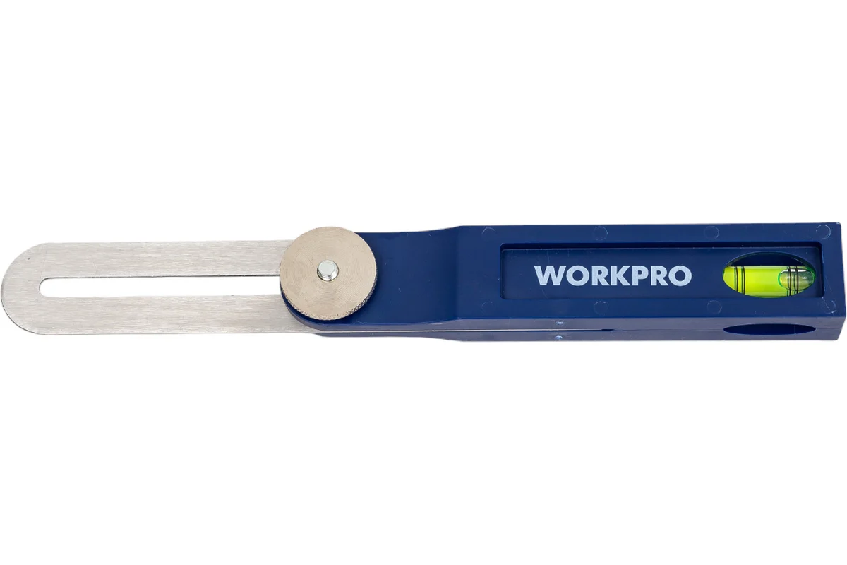 Малка-угломер PRO 200мм (пластиковая ручка) WORKPRO, пузырьковый уровень
