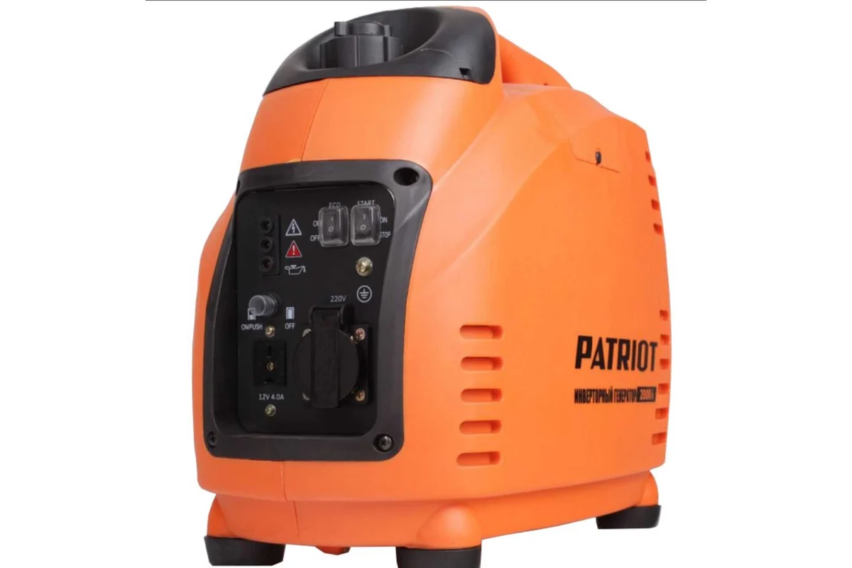 Генератор инверторный PATRIOT GP 2000i, 1,5/1,8 кВт, уровень шума 58 dB,  вес 18,5 кг
