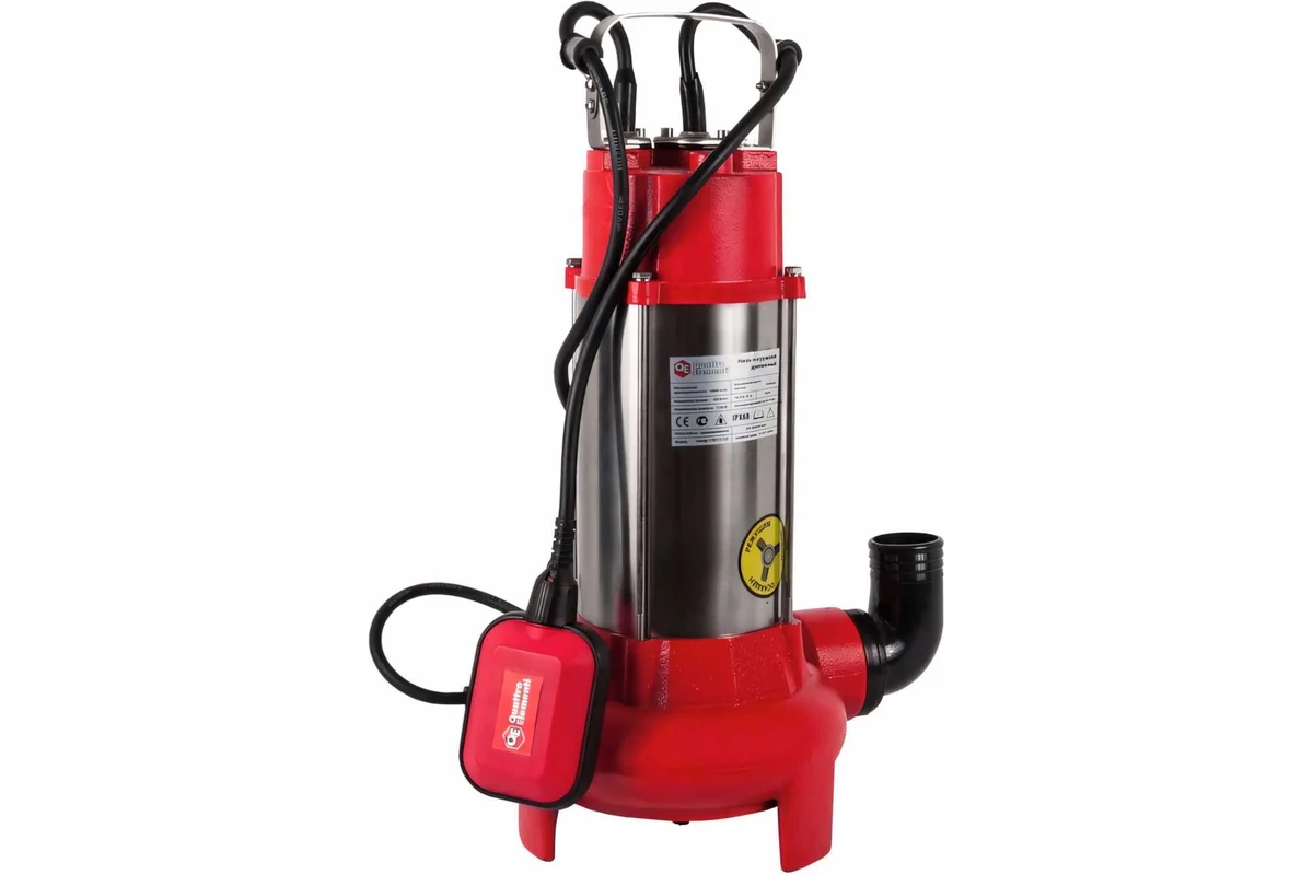 Фекальный насос QUATTRO ELEMENTI Sewage 1100F Ci-Cut (1100 Вт, 20000 л/ч, грязевой, 7 м, 21 кг, чугу