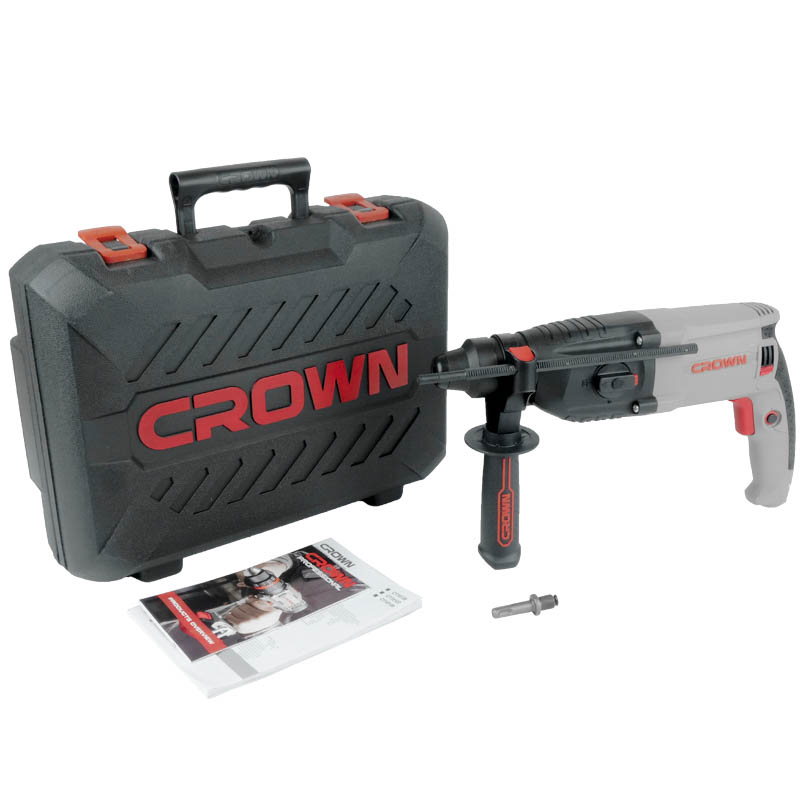 Перфоратор CROWN CT18108 BMC, 800Вт,SDS+,3,4 Дж удар, 0-1200об/мин, 0-5300уд/мин, кейс
