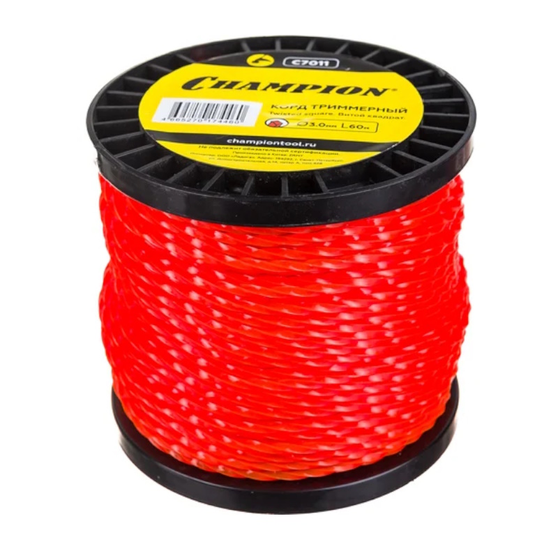 Леска 3,0мм х 60м Twisted Square, профиль витой квадрат CHAMPION