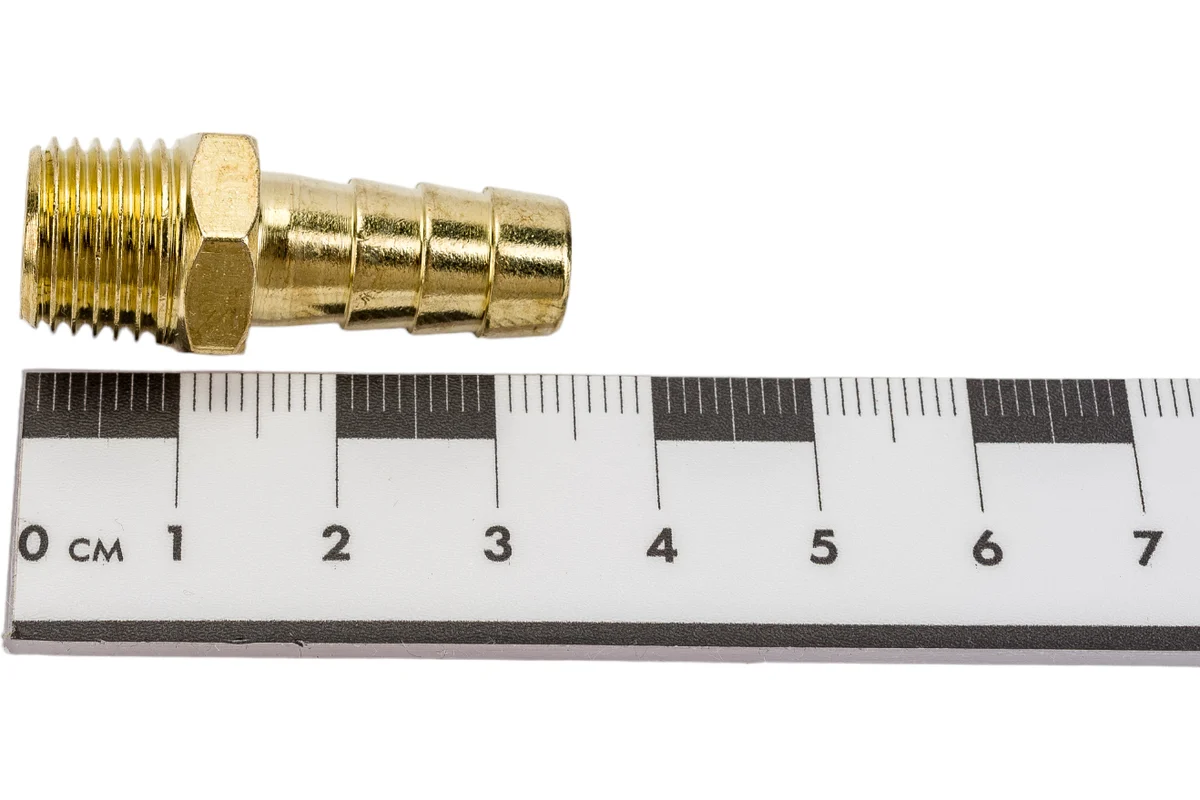Соединение нар. резьба 1/4" х елочка 10 мм (латунь) ECO