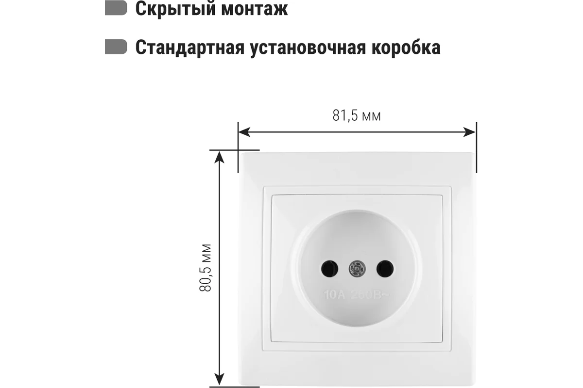 Розетка 2П 10А 250В белая "Таймыр" TDM*