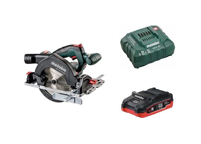 Metabo Аккум. диск. пила KS 18 LTX 57 диск 165х20мм, рез 57мм, 4600 об/мин,  1*4Ач LiHD, ЗУ, кор.