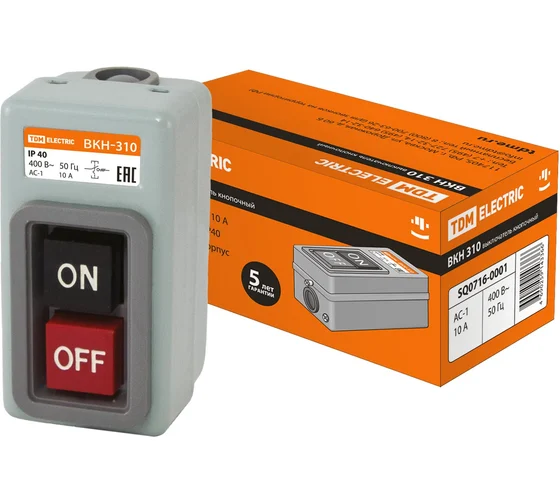 Выключатель кнопочный ВКН-310 3Р 10А 230/400В IP40 TDM*