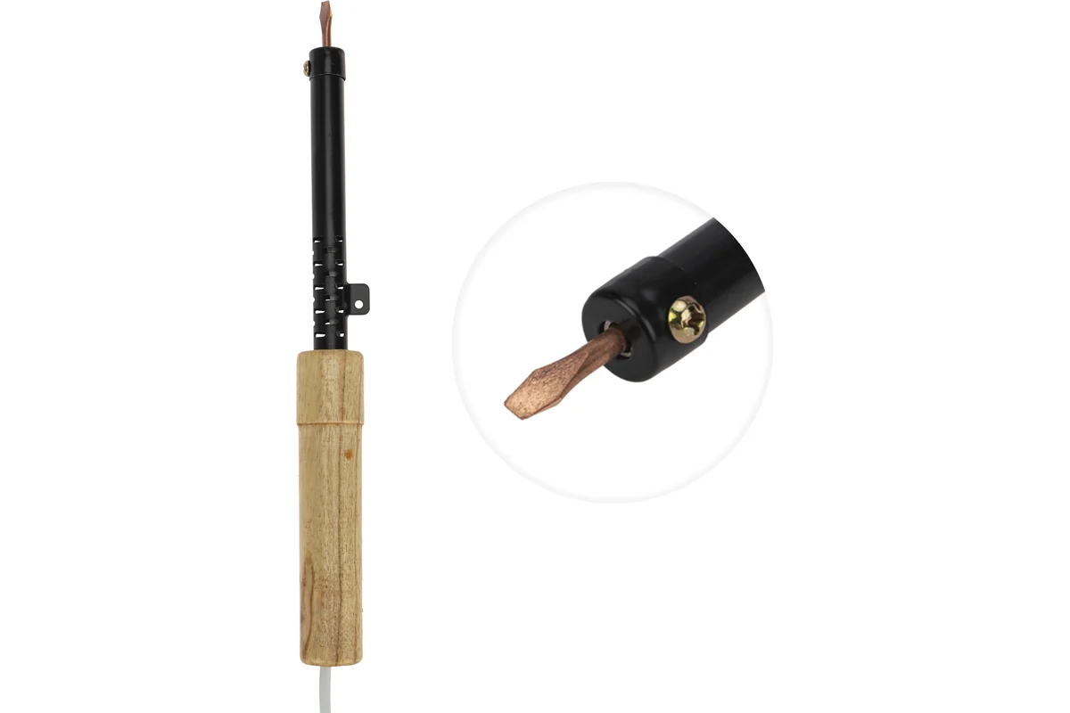 Паяльник ПД 40Вт/220V деревянная ручка ЭПСН (Китай), REXANT 12-0240