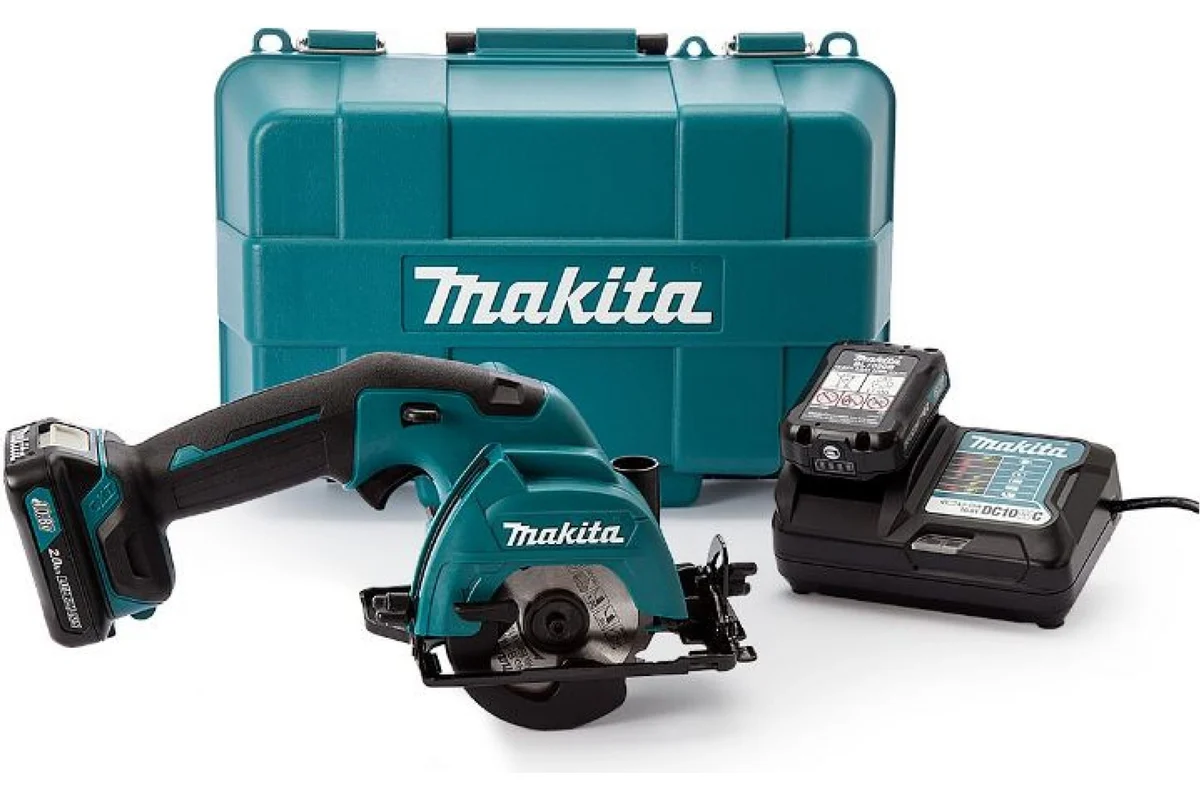Makita HS301DWAE Пила дисковая аккум. CXT 12В max, 85мм, 15мм (2х2.0Ач, з/у)