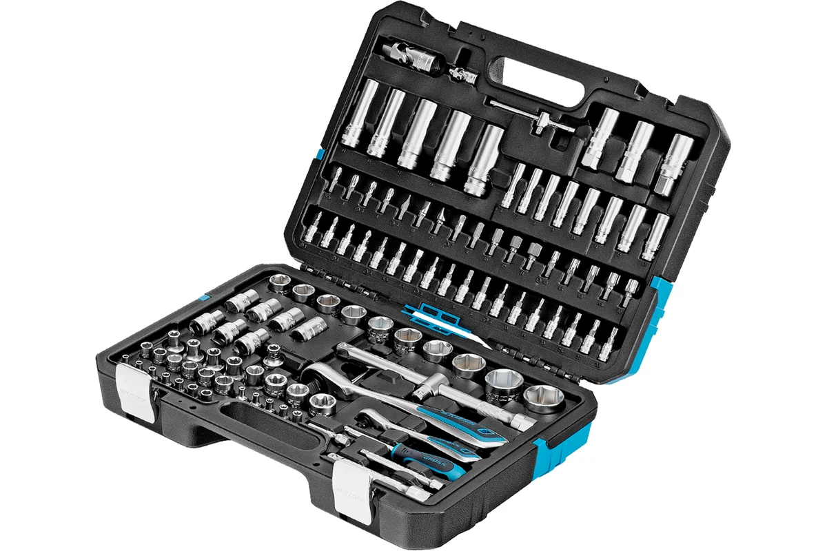 Набор инструментов 109 предметов, 120 зубьев, CrV 1/4, 1/2"// Gross