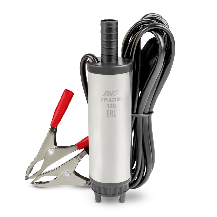 Насос для перекачки тех. жидкостей погружной AVS FP-1238f (12V/3,5А/20л/м./d=38 мм/съемный фильтр)