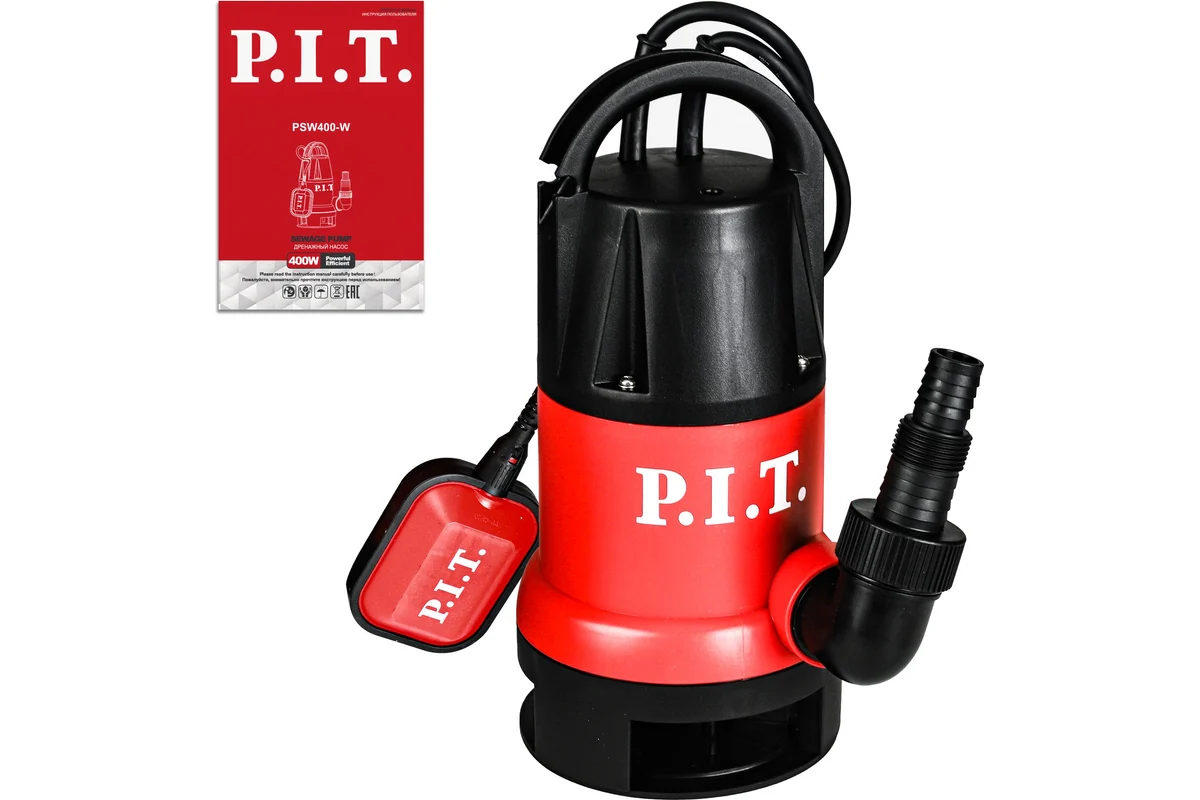 Насос дренажный электрич. P.I.T. PSW400-W (400Вт, грязная вода, напор 7м, 133л/мин, удар. пластик)