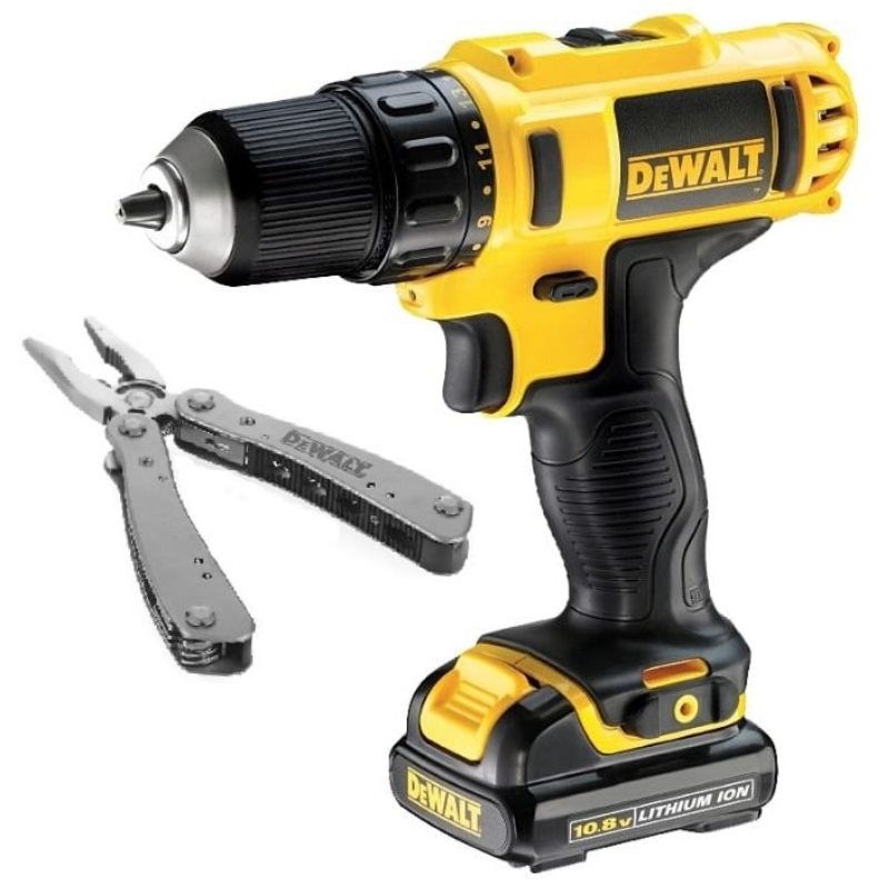 Аккумуляторная дрель-шуруповерт DCD710C2P-KS(DCD710C2 + мультитул) DeWalt