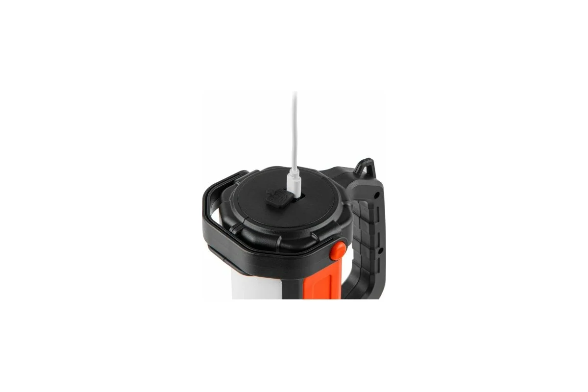 Фонарь светодиодный аккум. 3Вт + 3Вт (оранж.) ЮПИТЕР (USB A - micro-USB кабель в комплекте)
