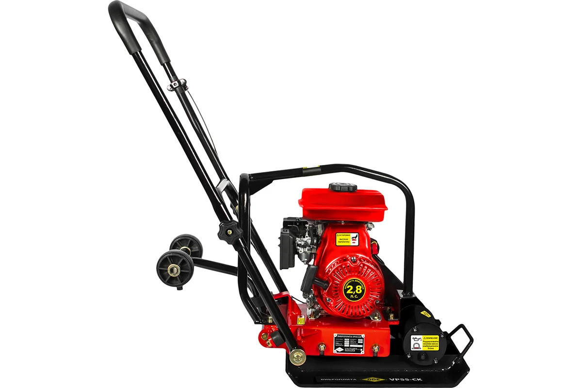 Виброплита DDE  VP55-CK (дв. Loncin, 2,8 л.с., плита 430×310 мм, до 250 кв. м/час, 58 кг, гл. упл. 2